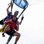 Ben and Student under parachute at Dallas Skydive Center!