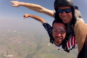 Adam and Student in Freefall at Dallas Skydive Center!