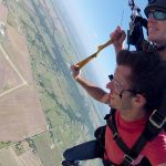 Adam and Student enjoying the canopy ride at Dallas Skydive Center!